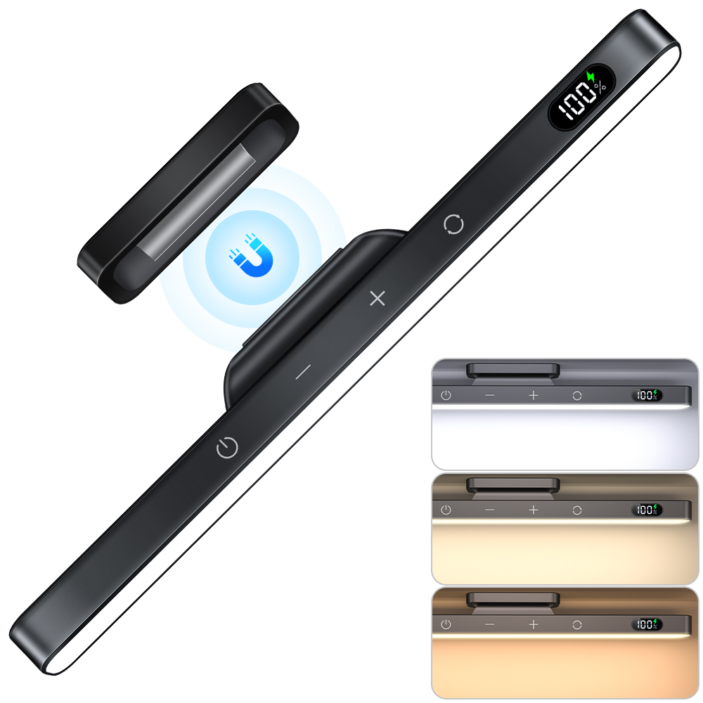 5W LED Rechargeable Touch Light Bar, 2500mAh Battery, Stick on Magnetic Mount, for Reading, Cabinet, Makeup Mirror, bedside wall